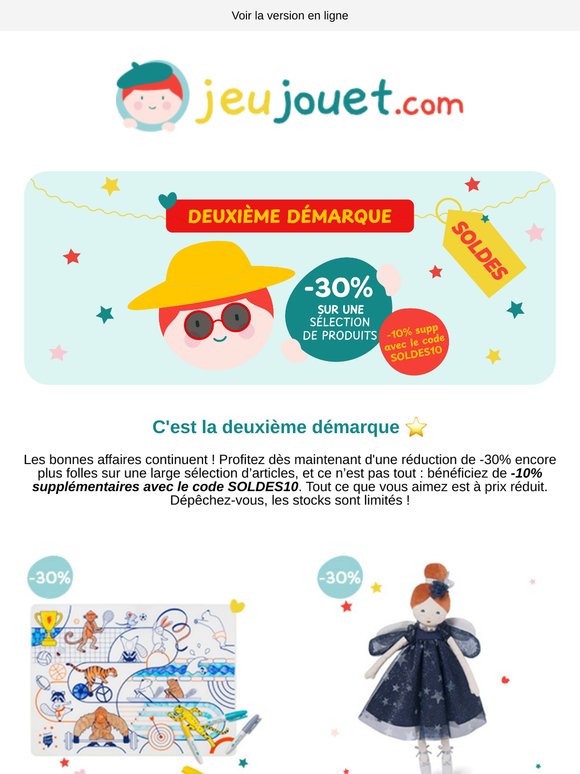 ⭐️ Deuxième démarque chez Jeujouet : Viens découvrir notre sélection !