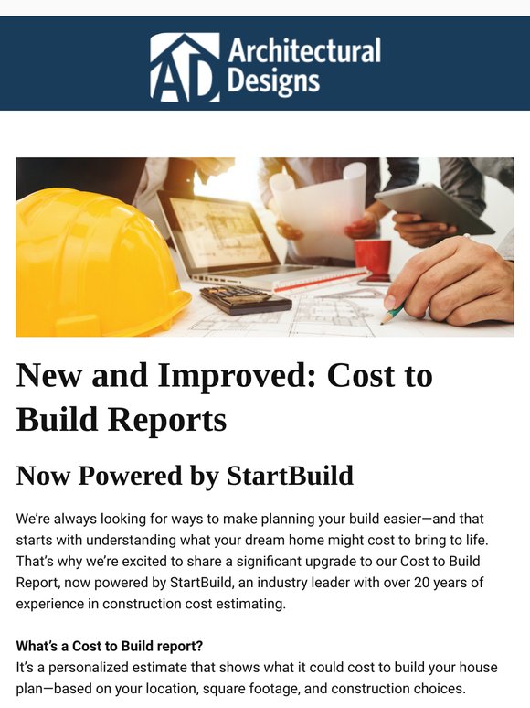 Architectural Designs: New Cost to Build Reports: Faster, Customizable ...