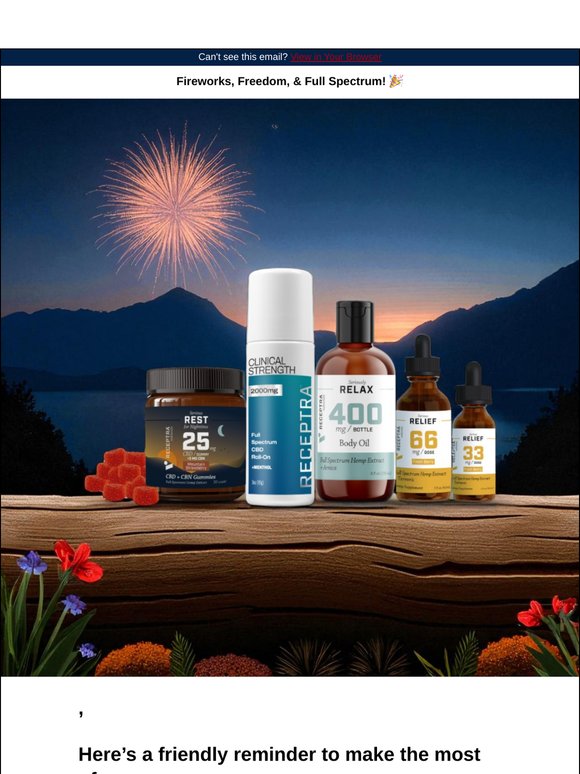 Friendly Reminder: 36% OFF CBD for the 4th!🎆