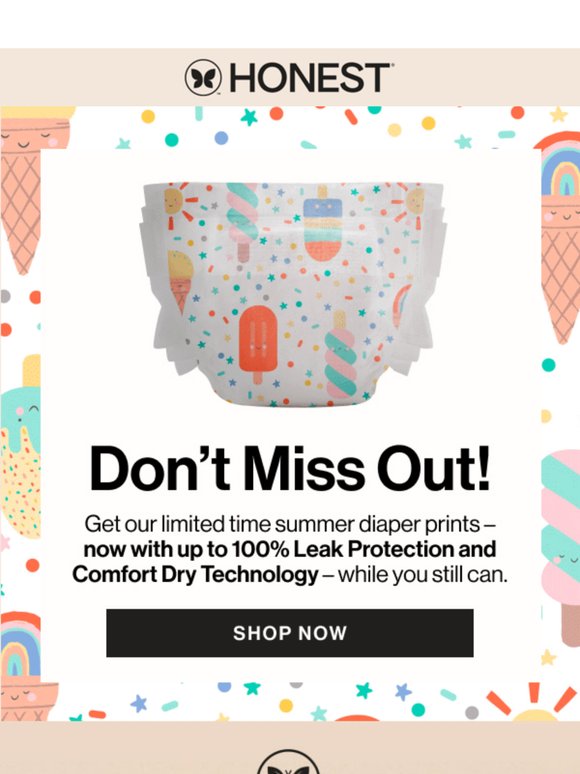 Summer diapers, now with up to 100% leak protection 😎