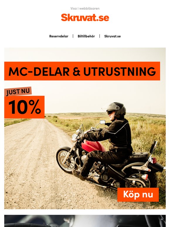 10% rabatt på MC-delar och utrustning!