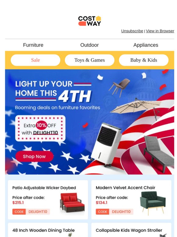 🇺🇸 Light Up Your Home This 4th | Extra 10% OFF with DELIGHT10