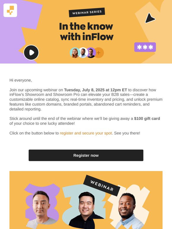 Webinar Sign Up (1 Week Reminder) | inFlow: Showroom and Showroom Pro