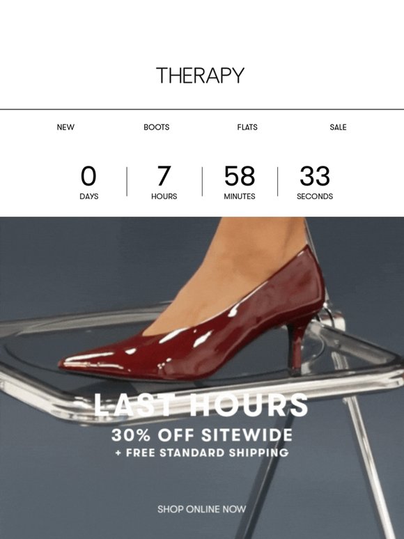 30% OFF SITEWIDE* ENDS TODAY.