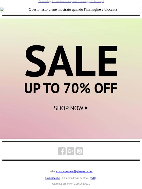Sale up to 70% off