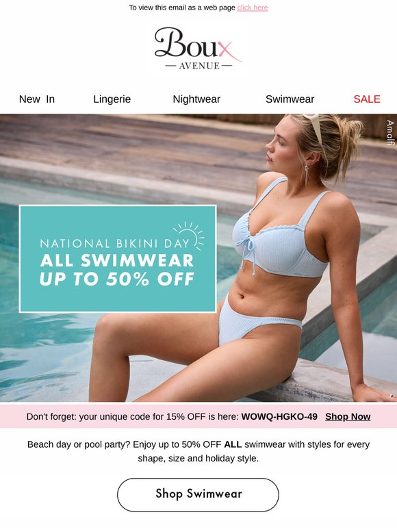 Make a Splash! Up to 50% OFF all swimwear