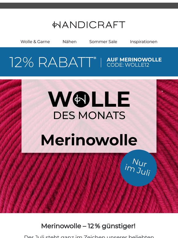 🔥 12 % auf unsere Merinowolle – nur im Juli!
