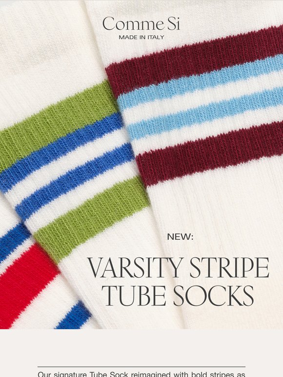 New: Varsity Stripe Tube Socks