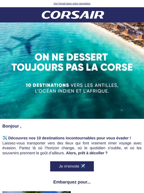 ☀️✈️ Le soleil vous attend, partez avec Corsair !