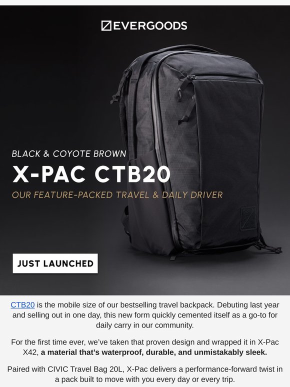 Travel Bags, Now in X-Pac