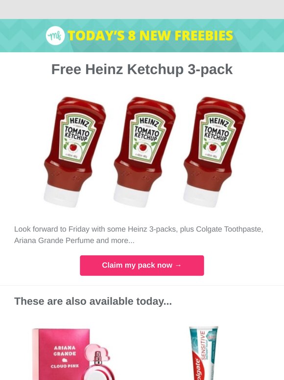 Free Heinz Ketchup 3-pack