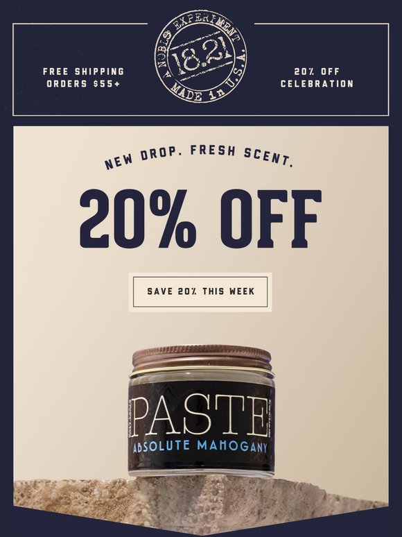 New Drop. Fresh Scent. 20% Off. 🚨