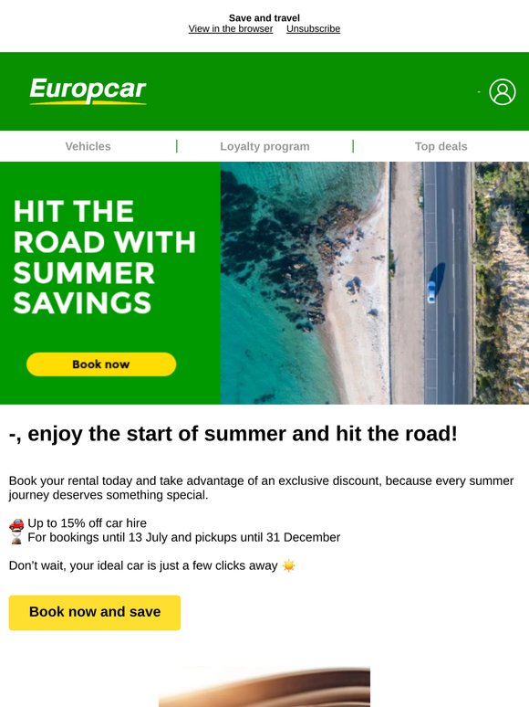 —, hit the road with summer savings