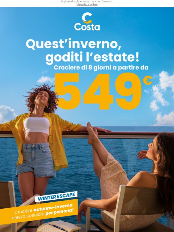 È arrivata la Winter Escape: crociere da 549€!