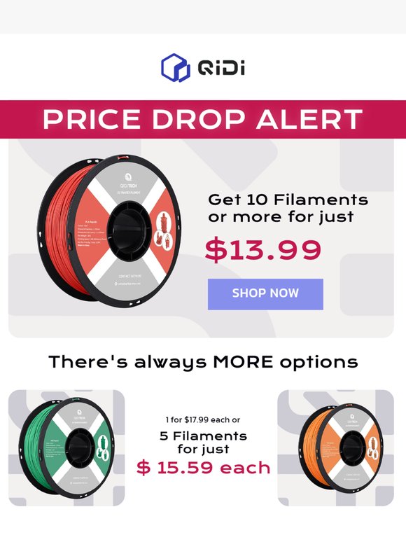Filaments Prices Drop📉