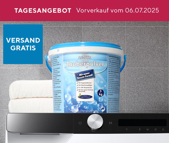 842550 Tagesangebot AQUA CLEAN PUR Zauberpulver Waschkraftverstärker mit extra Flecklösekraft, 5 kg