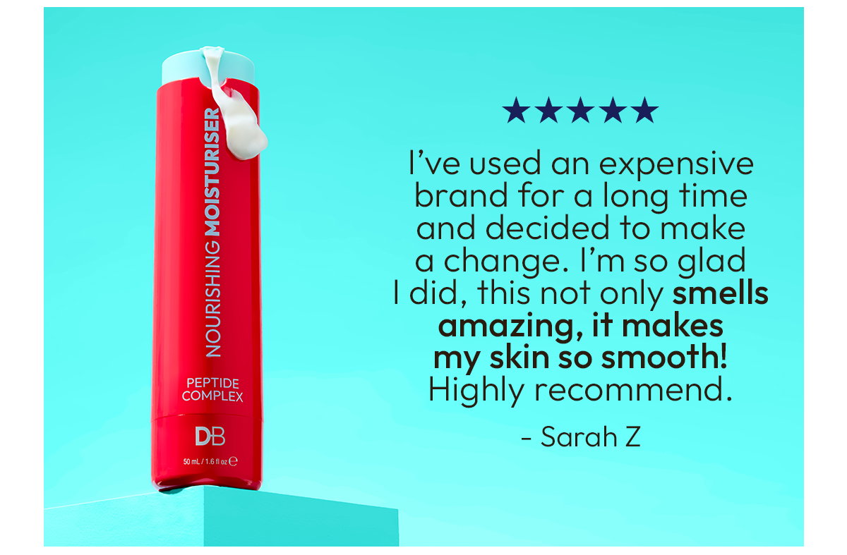 5-star Review | Nourishing Moisturiser Peptide Complex | DB Cosmetics