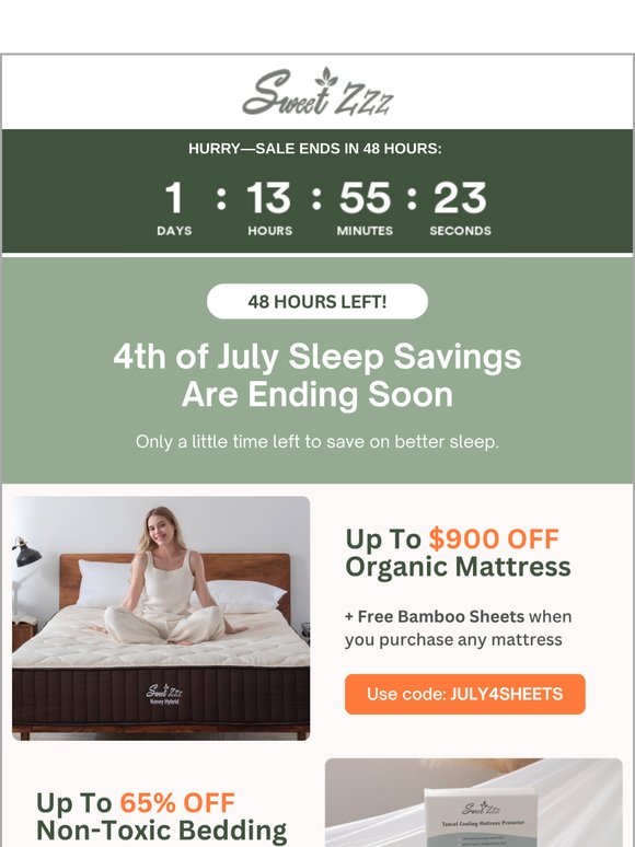 48 Hours Left: Big Sleep Savings End Soon