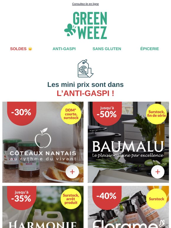 Jusqu’à -50% sur l’Anti-Gaspi