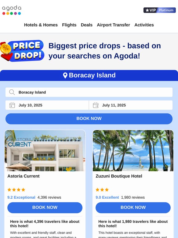 —, top price drops in Boracay Island, selected for you!
