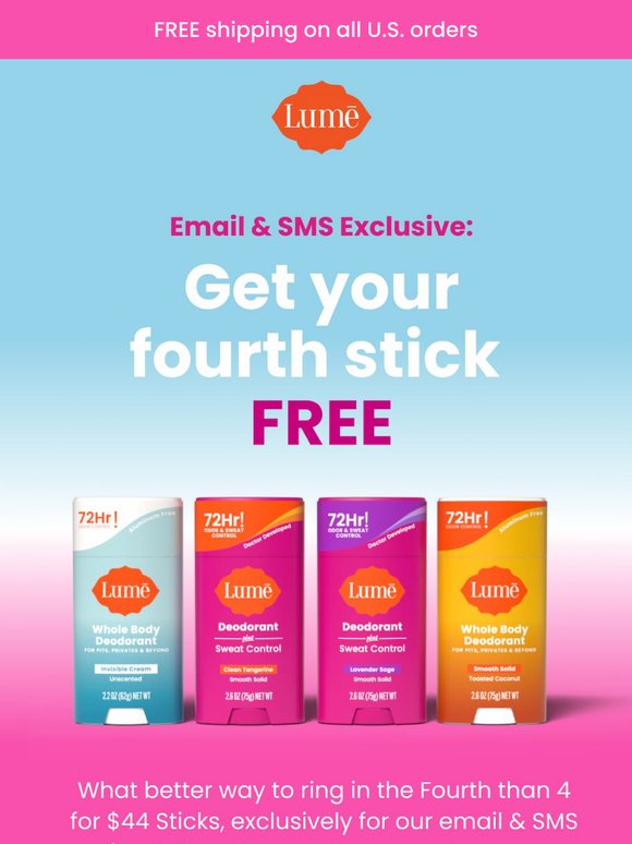 ENDS SOON: 4 for $44 Sticks! 🎆