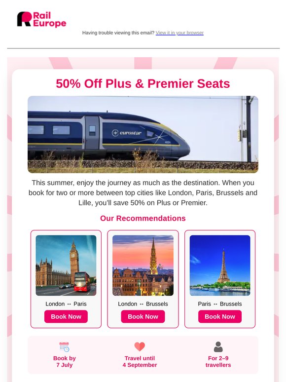 🚄 Explore Paris, Brussels & Lille for 50% Less!