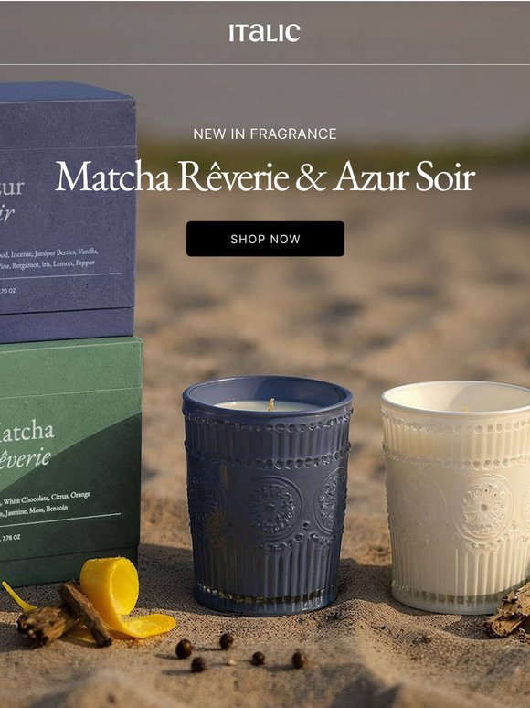 New Candles: Meet Matcha Rêverie & Azur Soir