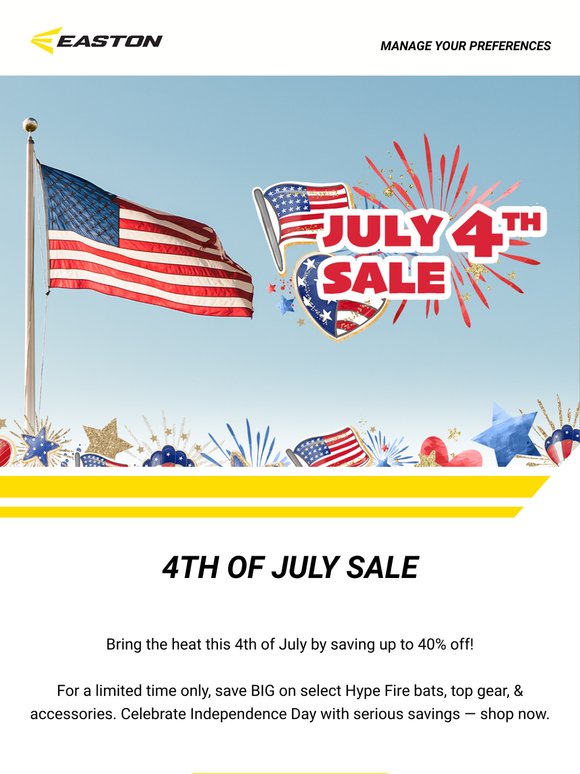 July 4th Sale — Save up to 40% Off