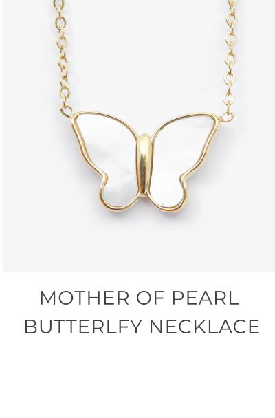 Mother of Pearl Butterfly Necklace