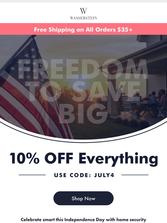 Red, White & Smart: 10% OFF Sitewide 🎇