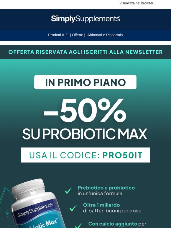 Sconto Weekend: -50% Probiotic Max!