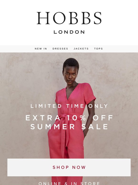 Now on: EXTRA 10% OFF SALE.
