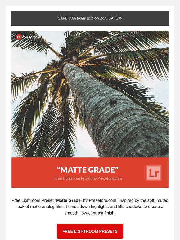 FREE Lightroom Presets "Matte Grade"