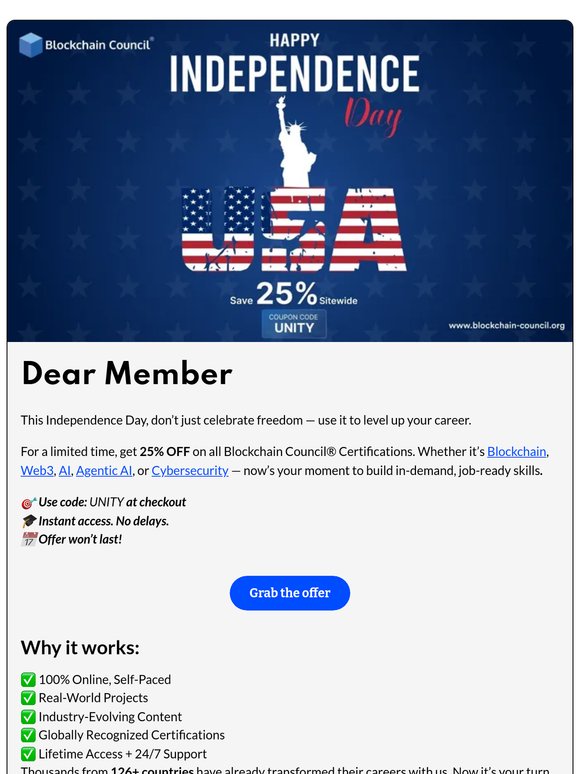 🎉Celebrate Independence with 🇺🇸 25% OFF Top Certifications