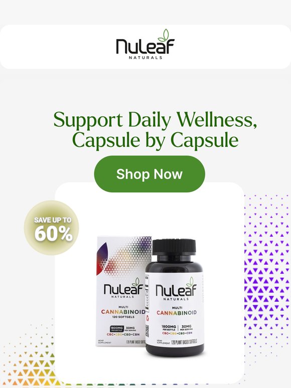 Unlock the Power of Multi-Cannabinoid Support with NuLeaf Capsules 🍃