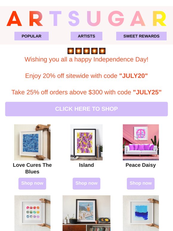 🔴⚪🔵 Happy 4th!! - Save up to 25% off!