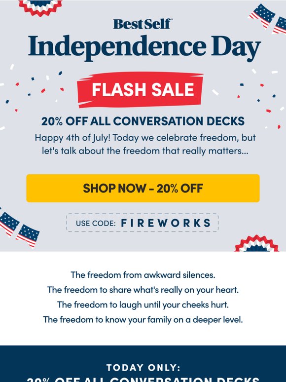 🎇 declare independence from awkward chats