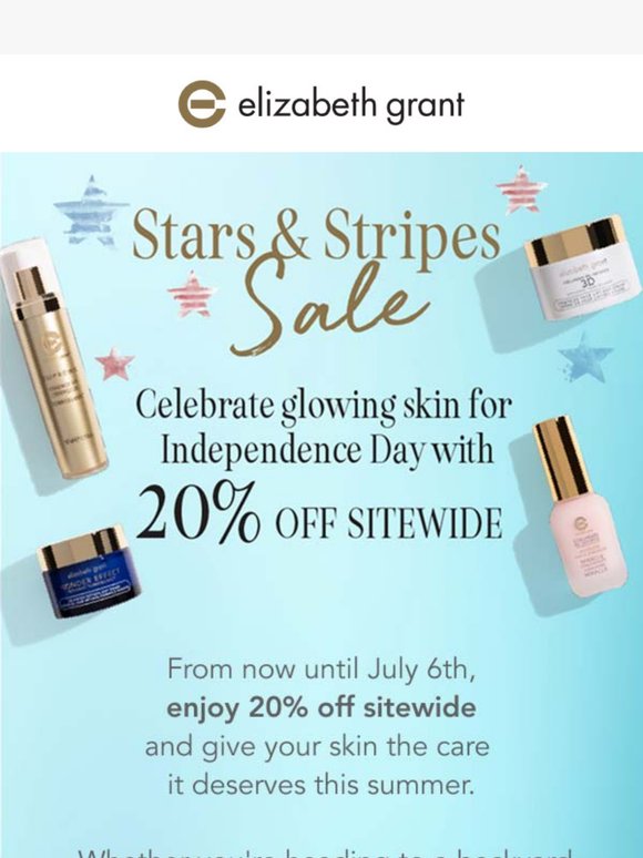 Stars & Stripes Sale Celebrate Independence Day with 20% off sitewide 🇺🇸