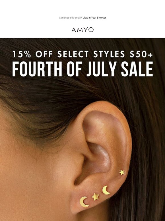 Fourth of July Sale: 15% Off Select Styles 🌟