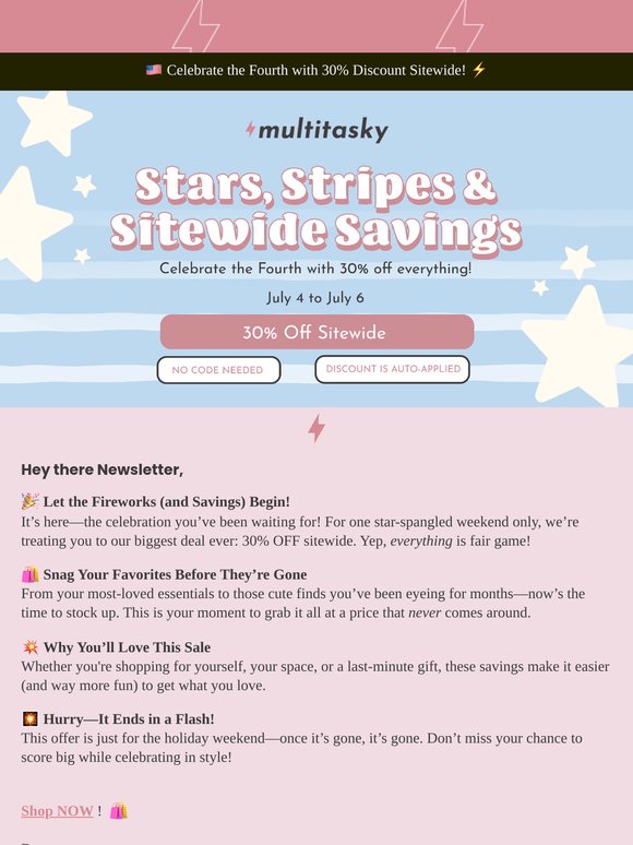 🇺🇸 Celebrate the Fourth with 30% OFF Sitewide!