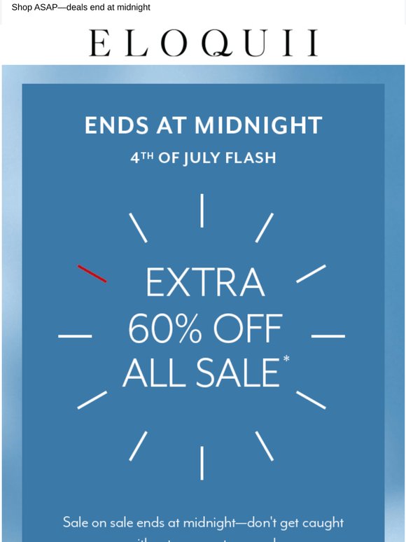 Extra 60% off sale ends SOON
