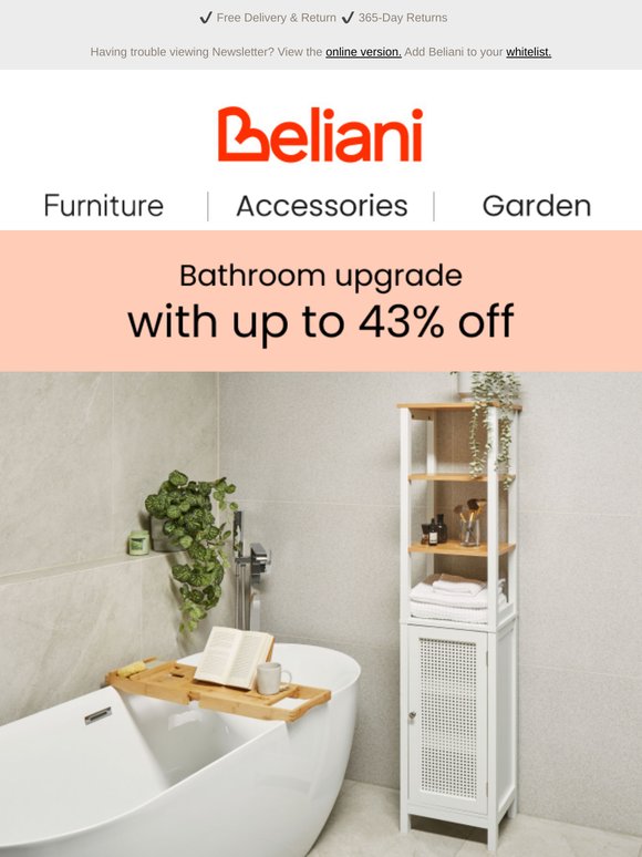 Furnish your dream bathroom now and save up to 43% 🛁✨