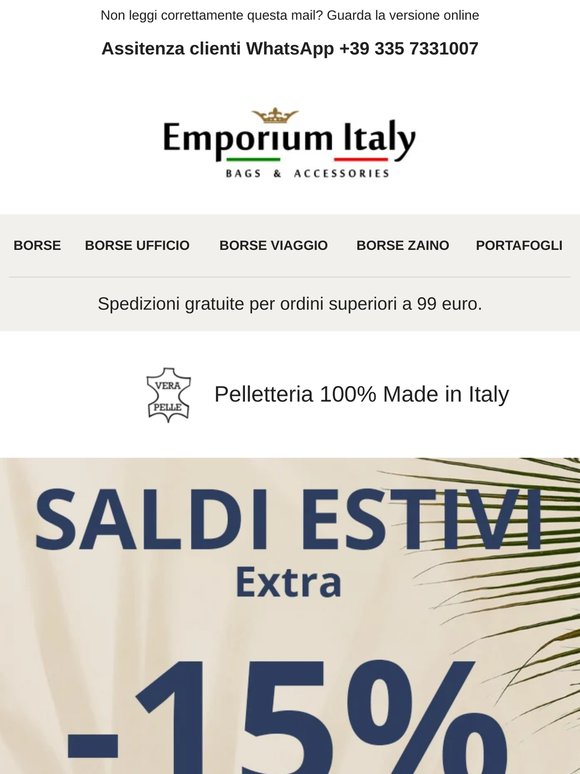 ☀️ Saldi Estivi con Extra -15%