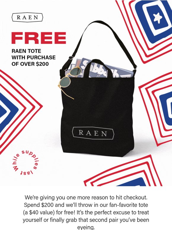 🎁 Grab Your Free RAEN Tote Before It’s Gone!