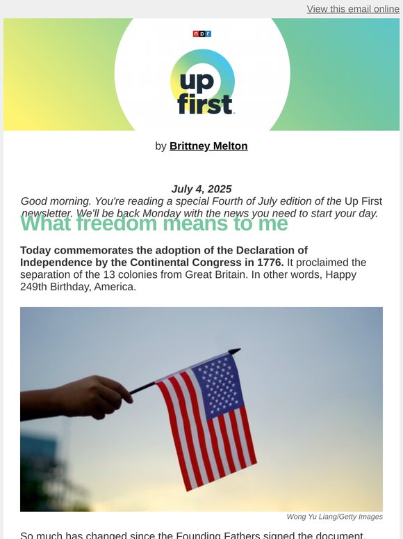 On Independence Day, NPR readers share what freedom means to them