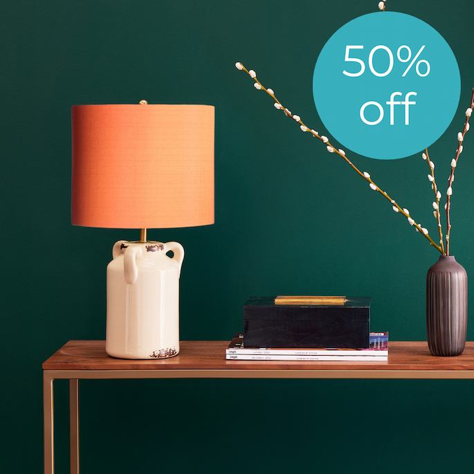Rufus table lamp in stone ceramic