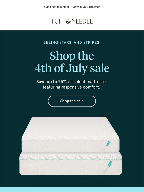 Get up to 25% off select mattresses