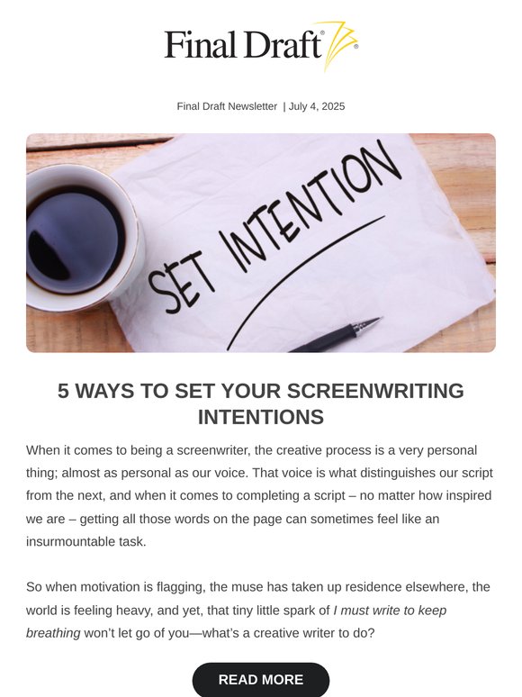 5 ways to set your screenwriting intentions 🎯✍️