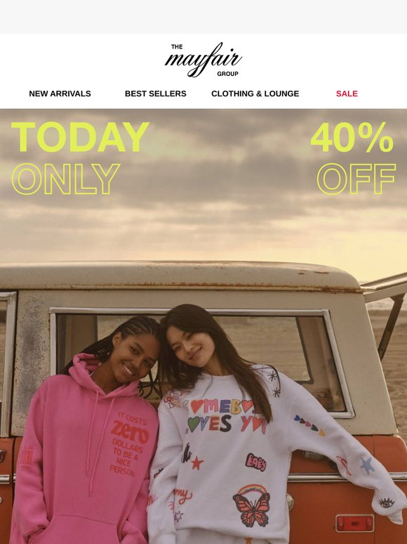 40% OFF BEST SELLERS! TODAY ONLY!
