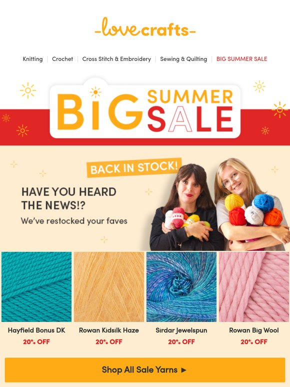 RESTOCKED: Top yarns from Hayfield, Sirdar & Rowan 🤩